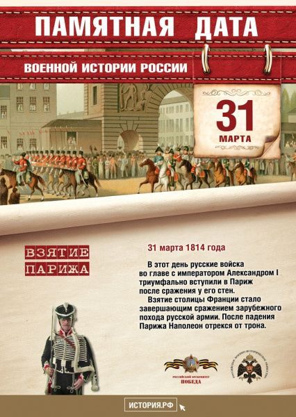 Памятная дата военной истории России (от 31.03.2023)