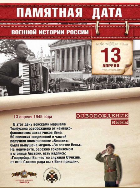 Памятная дата военной истории России (от 13.04.2023)